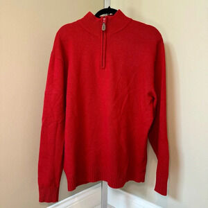 Jos A Bank men’s size XL red lambs wool 1/4‎ zip sweater